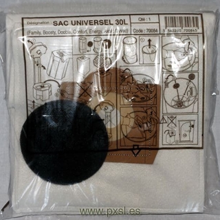 SACO FILTRO 30L AXPIR PARA CENTRALES FAMILY, CONFORT, BOOSTY, DOOBLE, ENERGY DE ALDES - Imagen 1
