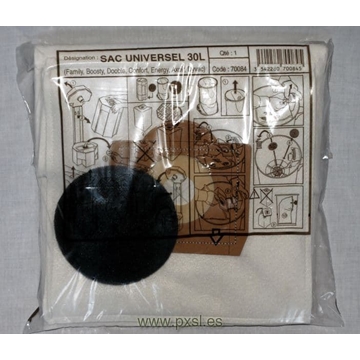 SACO FILTRO 30L AXPIR PARA CENTRALES FAMILY, CONFORT, BOOSTY, DOOBLE, ENERGY DE ALDES - Imagen 1